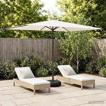 vidaXL Tuinparasol met Basis 200 x 300 cm Polyester, Verzenden, Nieuw, 1 tot 2 meter