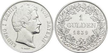 Gulden 1839 Bayern Ludwig I 1825-1848, Verzenden