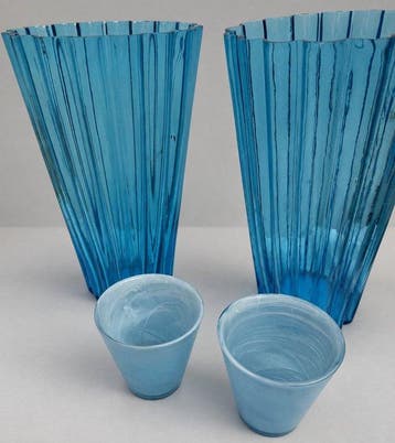 Vaas (4) - Glas - Vintage Scandinavisch