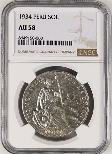 Peru. Sol 1934 - NGC AU58 (Zonder minimumprijs)