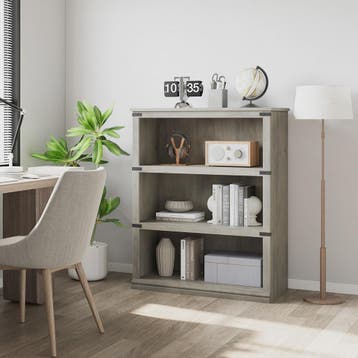 Farmhouse Boekenkast 3 Lagen - Houten Open Opbergrek 101.3cm, Huis en Inrichting, Verzenden, Nieuw