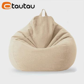 70cm Gevulde Beanbag Sofa van Katoen Linnen - Comfortabele L, Verzenden, Nieuw