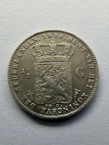 Nederland. Willem II. 1/2 Gulden 1848