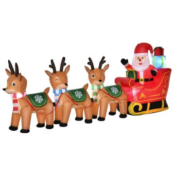 Opblaasbare Kerstman Rendier Outdoor Kerstdecoratie Met Blow, Verzenden, Nieuw