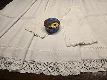 Laken (3) - 235 cm - 280 cm - Antieke uitzet, Antiek en Kunst