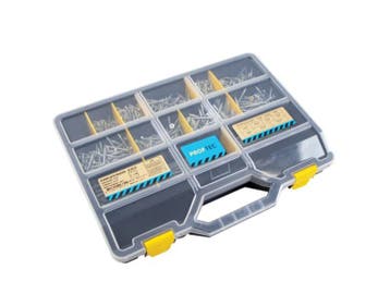 PROFTEC ASS.KOFFER GROOT SPAANPLAATSCHROEVEN VZ PK +SNIJPUNT, Ophalen of Verzenden, Nieuw, Schroeven