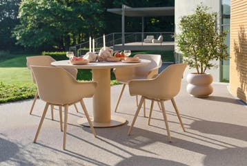 Hartman Sophie/Girona ronde tuinset voor 4 personen 120 cm., Tuin en Terras, Tuinsets en Loungesets, Verzenden, Nieuw, Kunststof