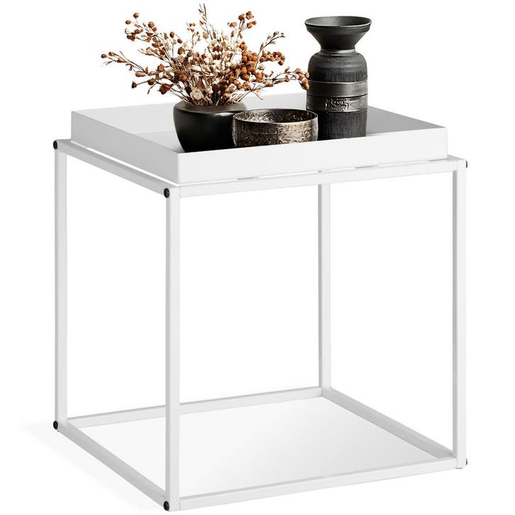 Bijzettafel Cambridge 40x40x44cm - wit, Huis en Inrichting, Tafels | Bijzettafels, Verzenden