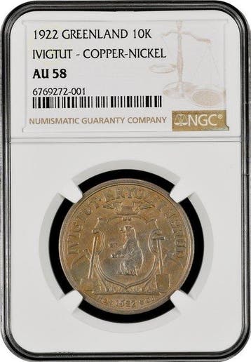 Groenland, Denemarken. 10 Kroner Trade token 1922 / Ivigtut