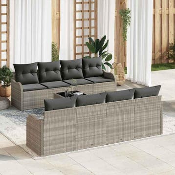 vidaXL Tuin Sofa Set 9 st 8-Aantal zitplaatsen, Verzenden, Nieuw, Meer dan 8 zitplaatsen