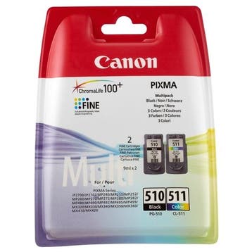 Canon PG-510 / CL-511 multipack zwart en kleur Inktcartridge, Verzenden, Nieuw, Cartridge, Canon