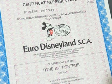 Euro Disneyland S.C.A. (Euro Disney) - 1 Aandelenbewijs van, Nieuw