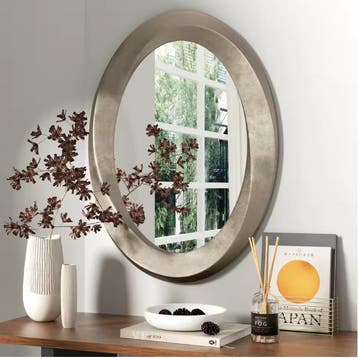 Ovale Barok Wandspiegel Zilver Klassieke Decor Spiegel 60x80, Verzenden, Nieuw