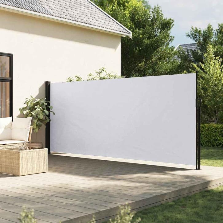 vidaXL Windscherm uittrekbaar 180x300 cm wit, Tuin en Terras, Zonneschermen, Nieuw, Verzenden