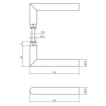 Intersteel set achterdeurbeslag vierkant: deurkruk Jura,, Verzenden, Nieuw