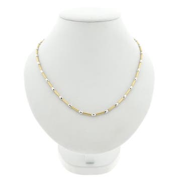 Midas bicolor gouden staafjes schakelketting, Ophalen of Verzenden, Gebruikt, Goud, Goud