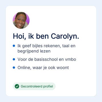 Carolyn geeft online bijles rekenen en taal, Privéles, Bijles
