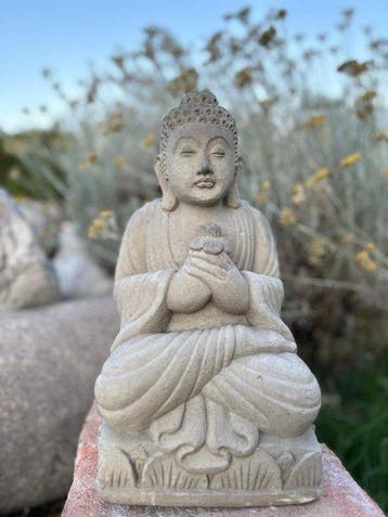 Statua di Buddha in fiore di loto | Scultura Balinese -, Antiek en Kunst