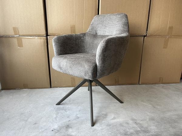 Veiling - Eetkamerstoel Monzi (set van 8) - Stof - Taupe, Huis en Inrichting, Stoelen, Nieuw