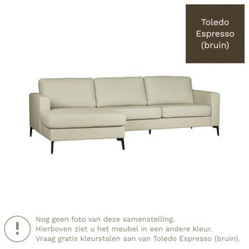 Leren hoekbank Match - 2.5-zits arm rechts + Longchair arm, 250 tot 300 cm, Bohemian, Industrieel, Modern, Scandinavisch, Hoekbank