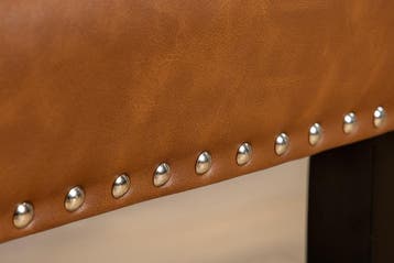 Chesterfield Stoel CASTLE Bruin Kunstleer Zwart Rubber Hout, Ophalen of Verzenden, Nieuw