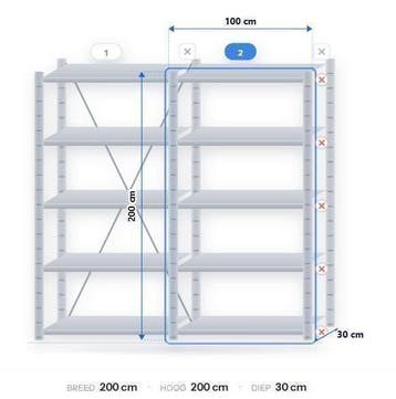 Stellingkast 100 cm breed populaire maat, Huis en Inrichting, Kasten | Stellingkasten, Nieuw