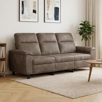 vidaXL Bank Donkergrijs 214 x 90 x 95 cm Nep Suede Leer, Verzenden, Nieuw, 200 tot 250 cm