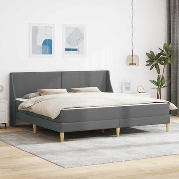 vidaXL Bedframe met matras met hoofdeinde Polyester, Verzenden, Nieuw, Stof