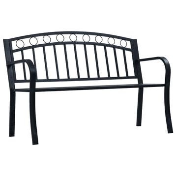 vidaXL Tuinbank 125 cm staal zwart, Tuin en Terras, Verzenden, Nieuw, Metaal