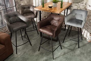 Retro barstoel LOFT 100cm antiek bruine barkruk met, Ophalen of Verzenden, Nieuw