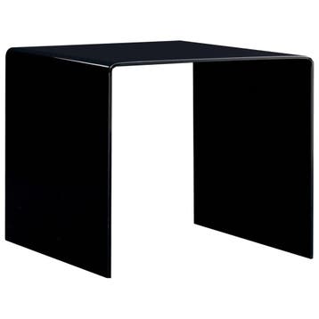 vidaXL Salontafel 50x50x45 cm gehard glas zwart, Huis en Inrichting, 50 tot 100 cm, Verzenden, Nieuw, 50 tot 100 cm