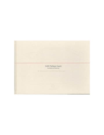 2005 MERCEDES BENZ S600 PULLMAN GUARD HARDCOVER BROCHURE, Nieuw, Author