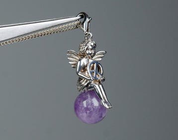 Zonder minimumprijs - Ketting met hanger - 925 zilver - Ø 14, Sieraden, Tassen en Uiterlijk, Antieke sieraden