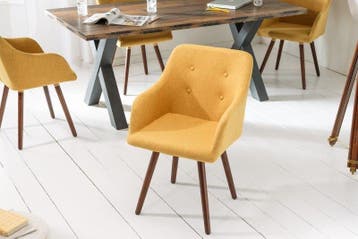 Design klassieke stoel SCANDINAVIA MEESTERSTUK mosterdgeel, Ophalen of Verzenden, Nieuw