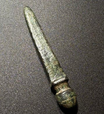 Oud-Romeins Brons Prachtige gladiatorenamulet in de vorm van