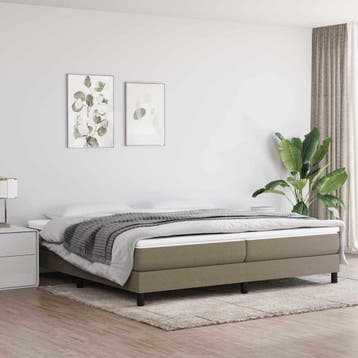 vidaXL Boxspring bed stof taupe 200x200 cm, Verzenden, Overige maten, 200 cm, Stof