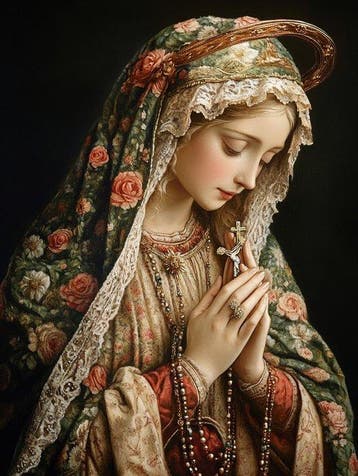 CREATIVE_HUB - SICILIAN MADONNA PRAYING WITH ROSARIO