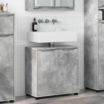 vidaXL Badkamer wastafelkast Beton Grijs 60 x 30 x 60 cm, Verzenden, Nieuw