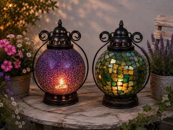 Lamp (2) - glas en metaal