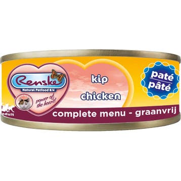 Renske Graanvrij paté kip hypoallergeen natvoer kat (blik.., Verzenden, Kat