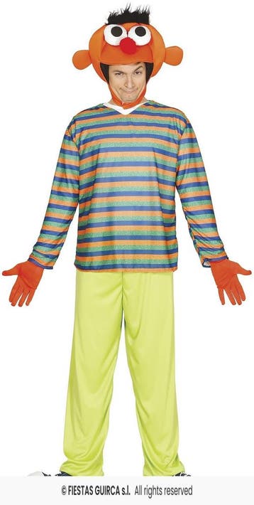 Ernie Kostuum - Bert en Ernie, Verzenden, Nieuw, Feestartikel