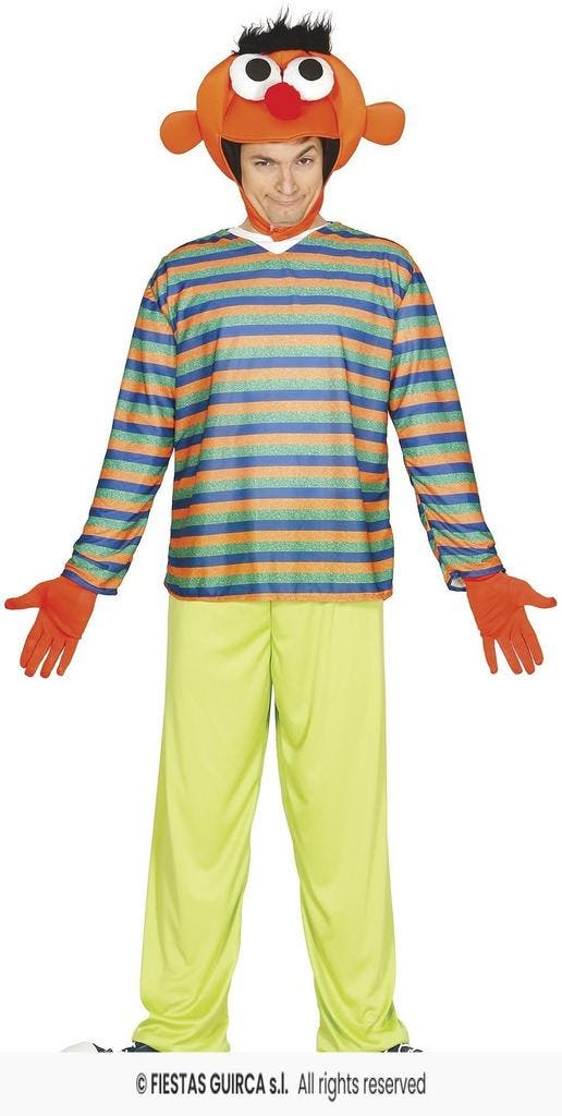 Ernie Kostuum - Bert en Ernie, Hobby en Vrije tijd, Feestartikelen, Feestartikel, Nieuw, Verzenden