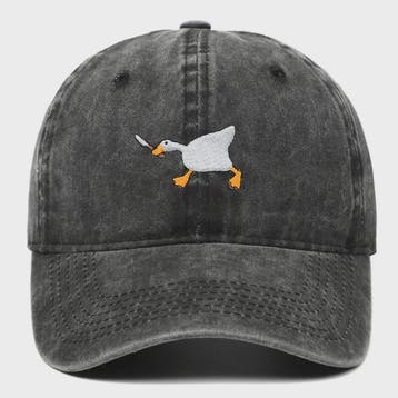 Unieke Geborduurde Baseball Cap met Gans Patroon - Casual St, Verzenden, Nieuw