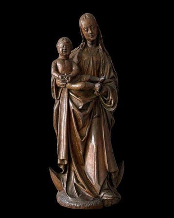 sculptuur, Madonna met kind op de maansikkel /