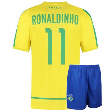 Brazilie Voetbaltenue Thuis Ronaldinho - WK 2002 - Kind en, Sport en Fitness, Voetbal, Verzenden, Nieuw