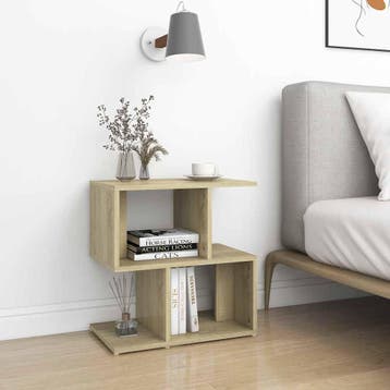 vidaXL Nachtkastje 50x30x51,5 cm bewerkt hout sonoma, Minder dan 45 cm, Verzenden, Nieuw, Minder dan 55 cm