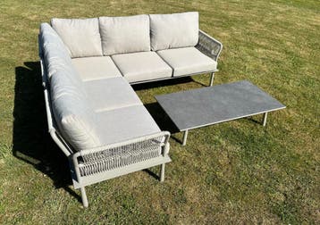 Hoek Loungeset - Trino - Aluminium - Datho Outdoor - Beige, Verzenden, Nieuw