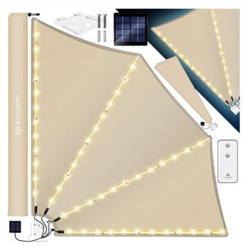 Balkonscherm opvouwbaar 140x140cm - Met LED verlichting en, Verzenden, Nieuw