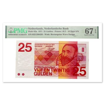 25 Gulden Sweelinck 1971 PMG 67, Verzenden