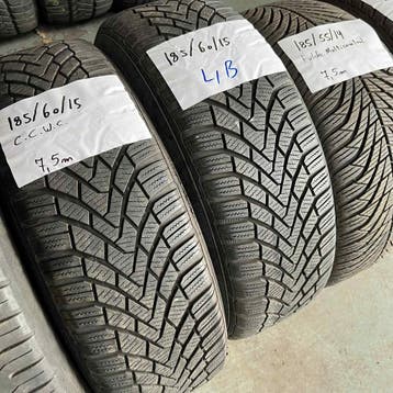 2 x Continental 185-60-15 Winterbanden 7,5mm, Auto-onderdelen, Banden en Velgen, Gebruikt, 15 inch, Band(en), Personenwagen